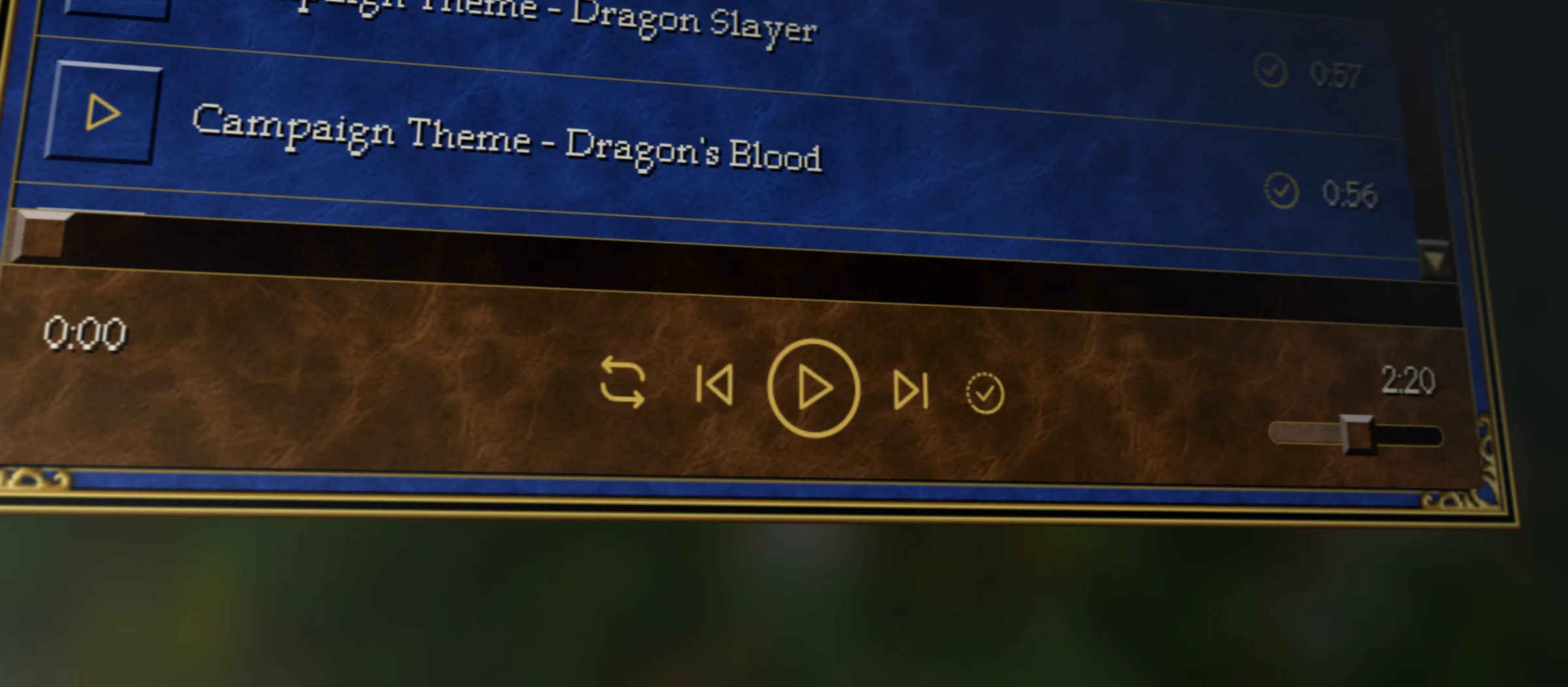 Player controls and playlist view